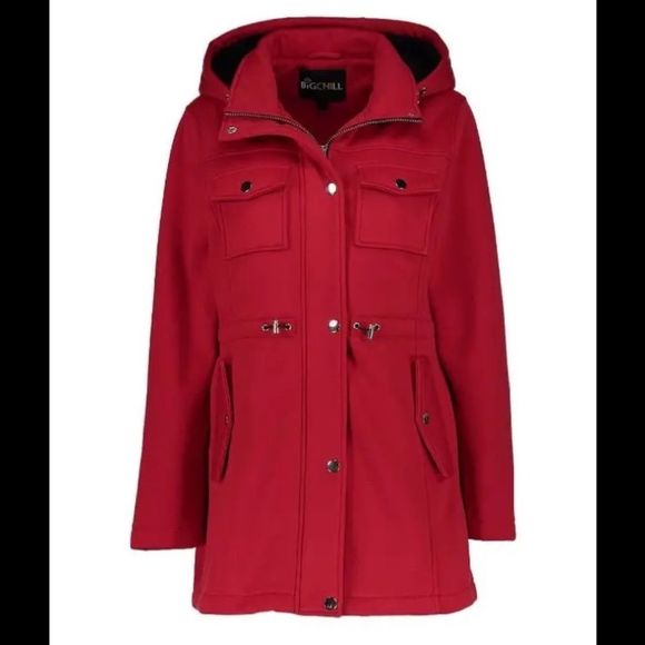 Big Chill Red Sherpa Hoodie Coat - Picture 1 of 9